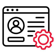 Woman analyzing a whiteboard (Account Management)