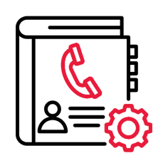 Man working at a desk (Contact Management)